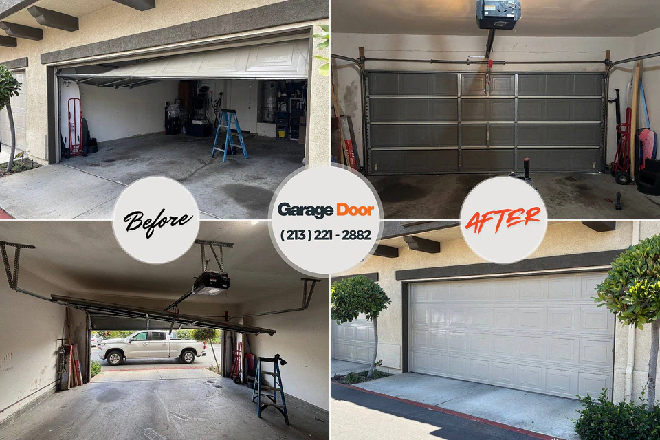 Before and after: garage door spring repair Rocky Point, NC
